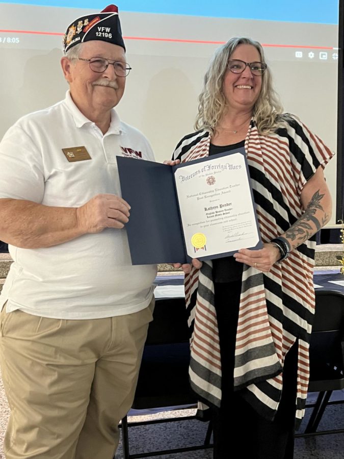 VFW Recognizes Teacher and Student at BECHS