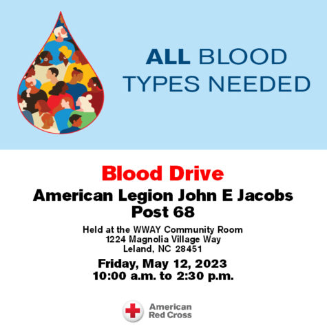 American Legion Sponsors Blood Drive May 12th