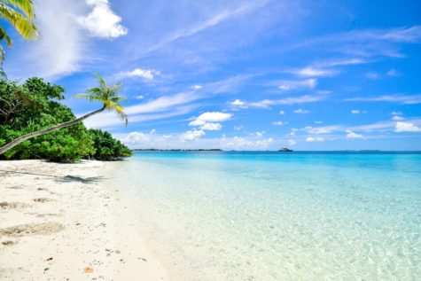 A beach view of the Maldives. 