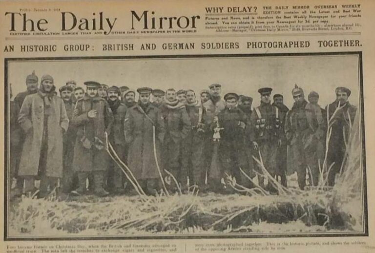 The Daily Mirror newspaper account of Christmas Truce during World War I