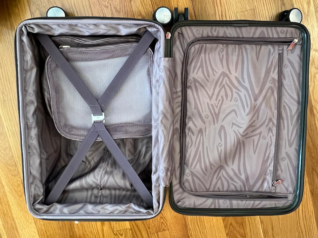 Inside the Samsonite Expandable Carry on.  Plenty of room for all of your stuff!