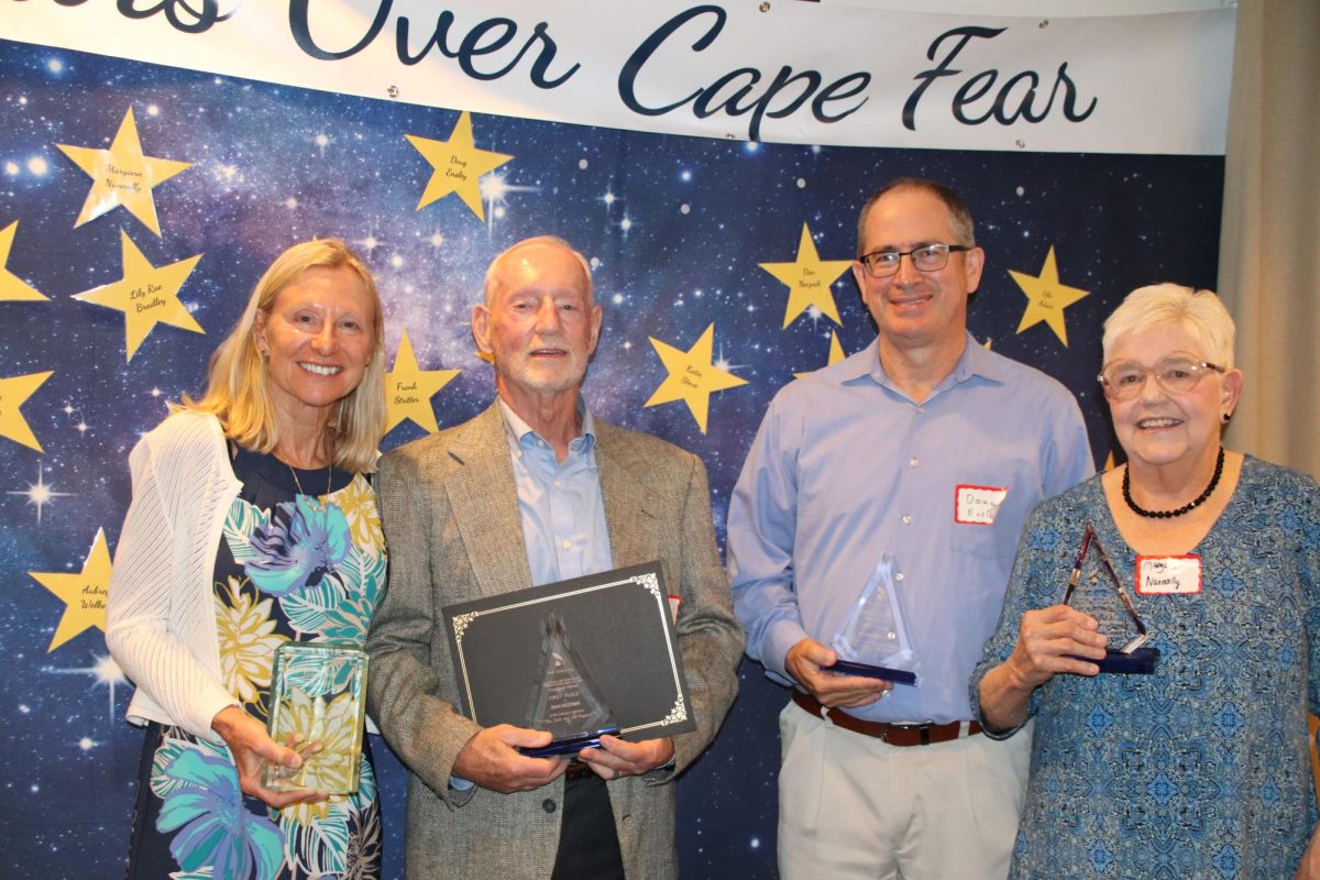 Cape Fear Voices Winners included, (From Left) Janet Stiegler, this years Founders Award winner, Dan Neizmik, Doug Ensley, Maryann Nunnally.  Missing:  David Hume, III
