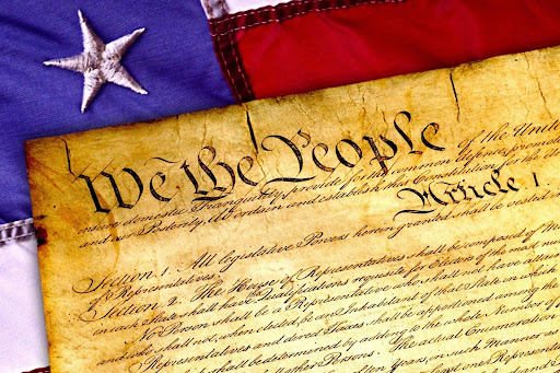 American Constitution and Flag image 