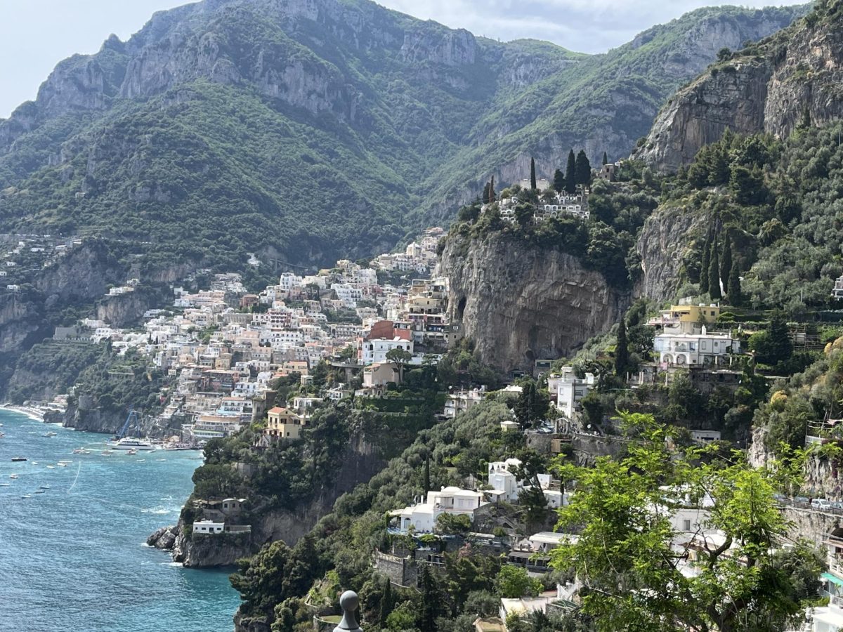 A view of Positano, our final destination, from an outlook on the trail.
